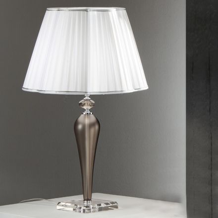 Lampă de masă clasică realizată manual din sticlă și cristal - Mariangela Viadurini