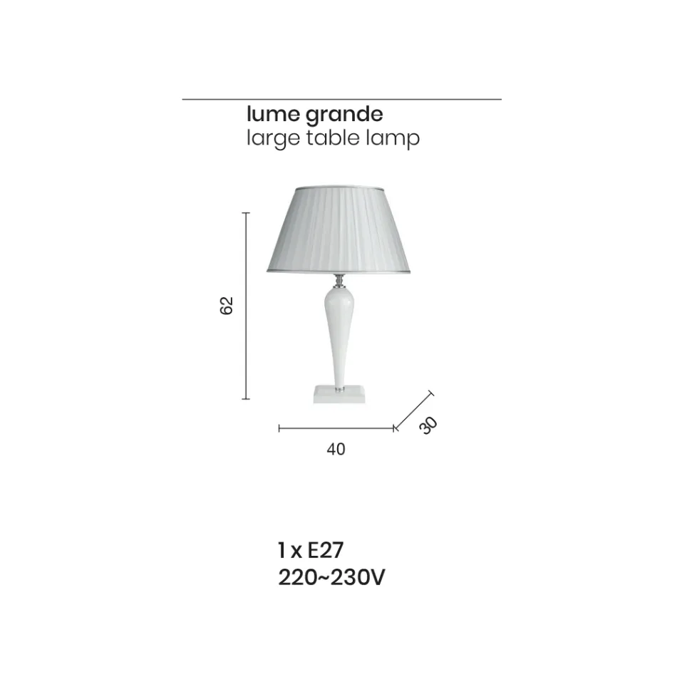 Lampă de masă și abajur din sticlă realizată manual clasic italian - Rapallo Viadurini