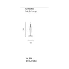 Lampă de masă clasică din sticlă italiană lucrată manual și metal auriu - Oliver Viadurini