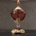 Lampă de masă clasică din sticlă și cristale realizate manual italian - Magrena Viadurini