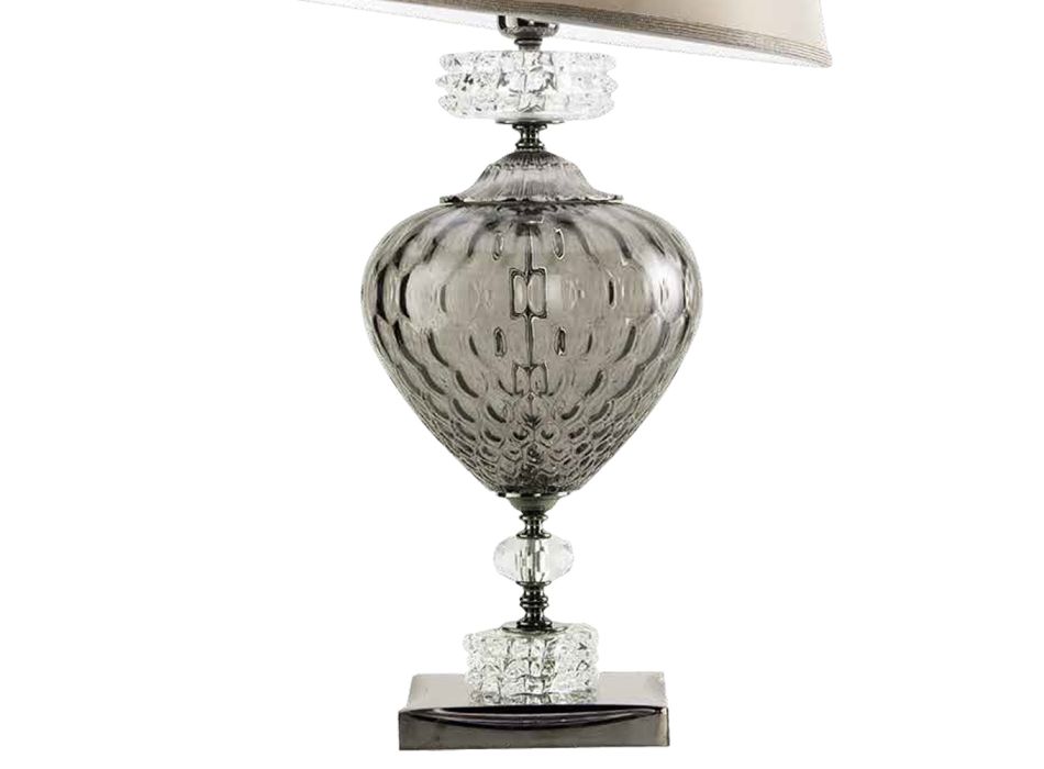 Lampă de masă și abajur din sticlă artizanală italiană clasică - Saline Viadurini