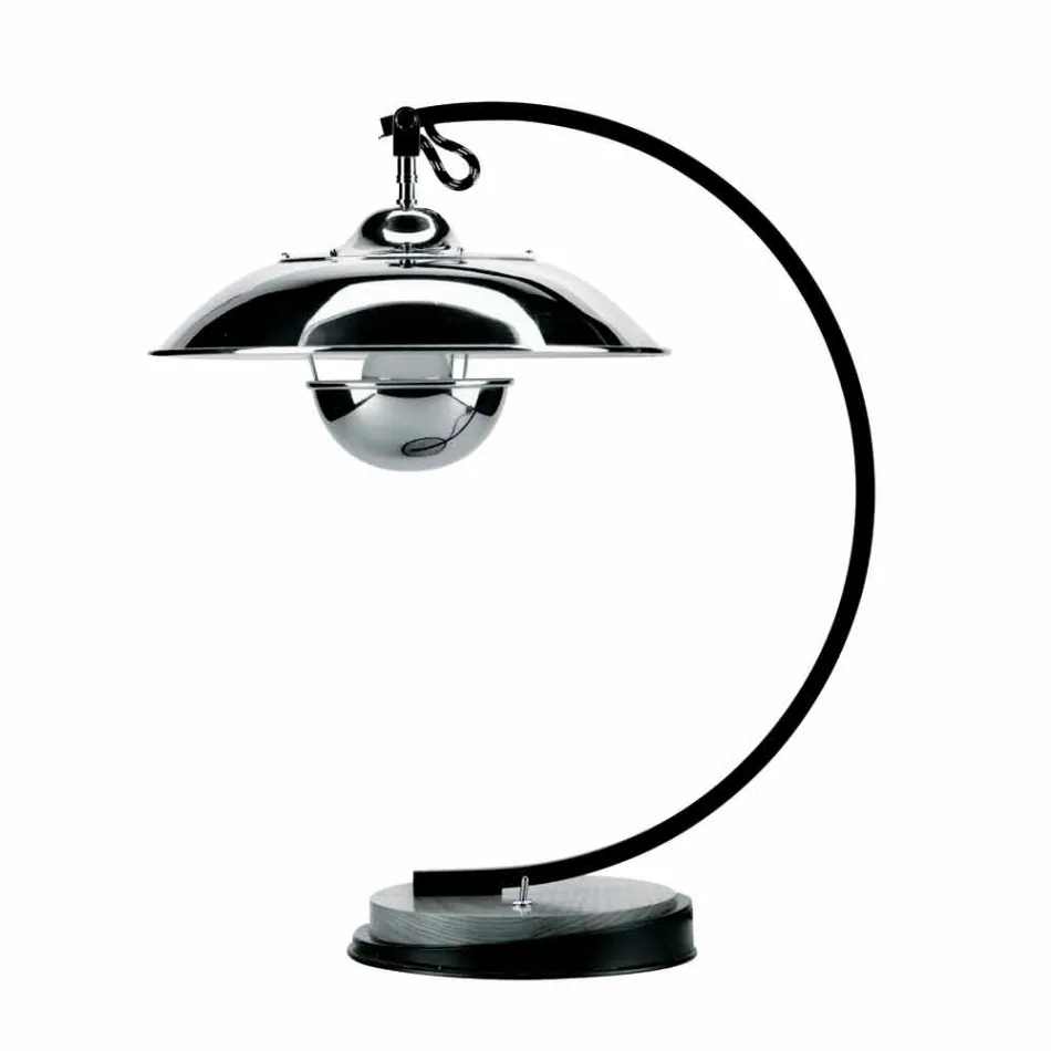 Lampă de masă cu structură din stejar și metal Made in Italy - Lumetto Viadurini