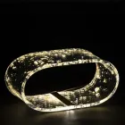 Lampă de masă din cristal acrilic și frunză de aur, argint sau cupru - Gnassi Viadurini