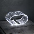 Lampa de Masa LED Cristal Acrilic Auriu, Argintiu, Frunza Cupru - Gnassi