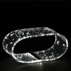 Lampă de masă din cristal acrilic și frunză de aur, argint sau cupru - Gnassi Viadurini