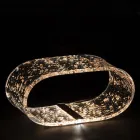 Lampă de masă din cristal acrilic și frunză de aur, argint sau cupru - Gnassi Viadurini