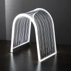 Lampa de Masa din Cristal Acrilic Transparent cu Decorat Gravat - Bertella Viadurini