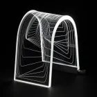 Lampa de Masa din Cristal Acrilic Transparent cu Decorat Gravat - Bertella Viadurini