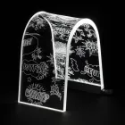 Lampa de Masa din Cristal Acrilic Transparent cu Decorat Gravat - Bertella Viadurini