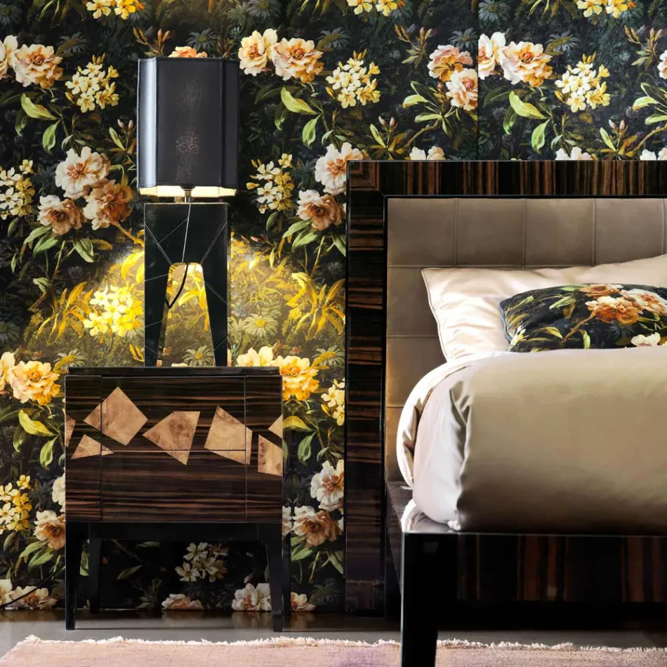 Lampa de masă din lemn masiv Grilli Zarafa a făcut din Italia Viadurini