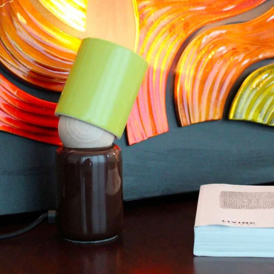 Lampa de masă ceramică de design modern fabricată în Italia Asia Viadurini