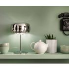Lampa de masă cu design modern din sticlă și metal cromat - Cambria Viadurini
