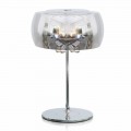 Lampa de masă design din sticlă, cristal și metal cromat - Cambria
