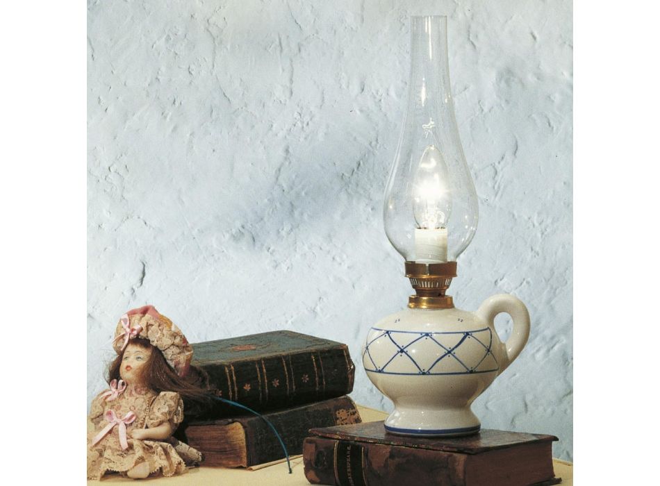 Lampă de masă cu design vintage din ceramică pictată manual - Pompeii Viadurini