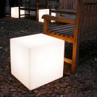 Lampă de masă și podea Slide Cub alb strălucitor fabricat în Italia Viadurini