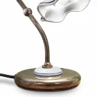 Lampa de Masa Fier Ceramica Pictata Manual Artizanat Vintage - Chieti Viadurini