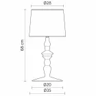 Lampă de masă din ceramică albă și abajur din in 2 dimensiuni - Cadabra Viadurini