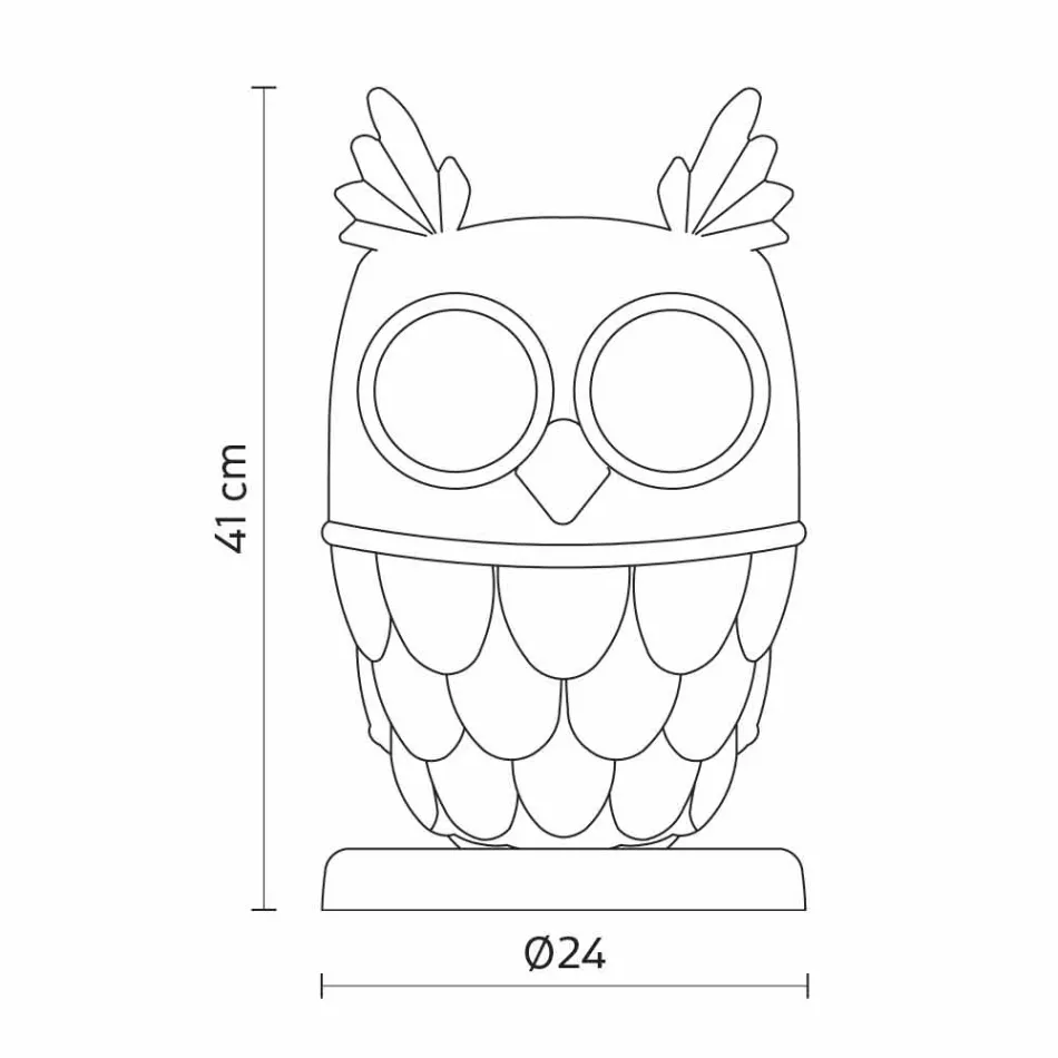 Lampă de masă din ceramică albă mată 2 lumini Design modern Owl - Owl Viadurini