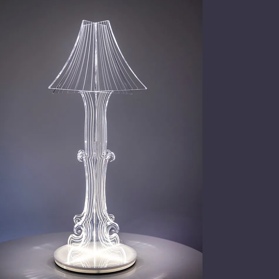 Lampă de masă Aurel din plexiglas în două dimensiuni, fabricată în Italia Viadurini