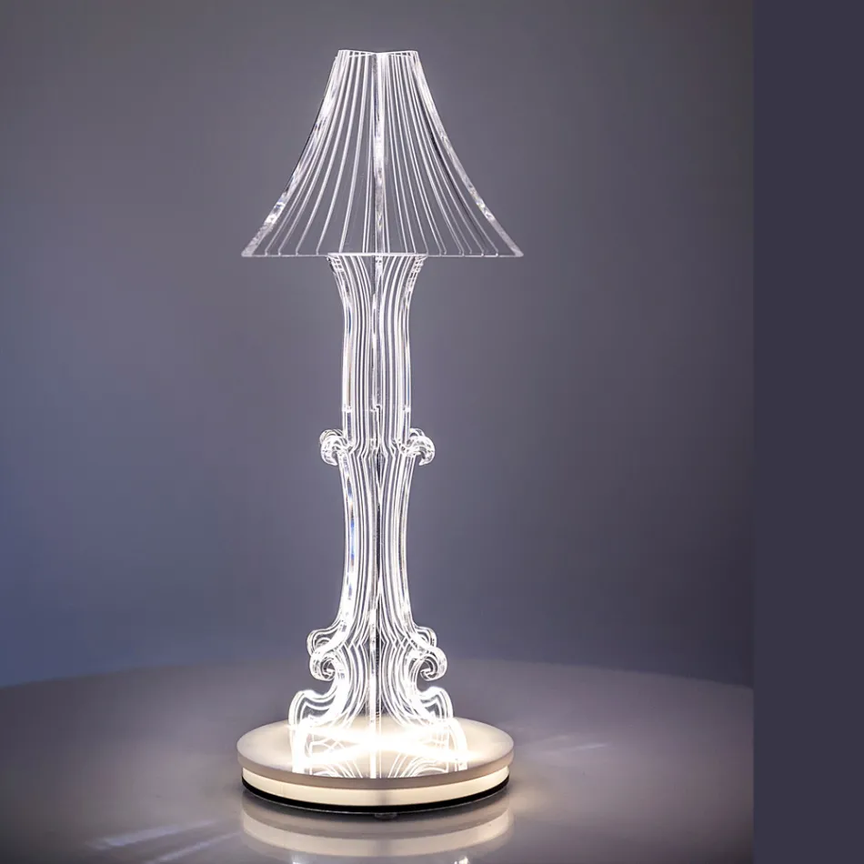 Lampă de masă Aurel din plexiglas în două dimensiuni, fabricată în Italia Viadurini
