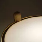 Lampă de masă din fag cu detalii din metal și piele vegană - Avetta Viadurini