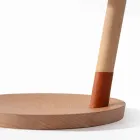 Lampă de masă din fag cu detalii din metal și piele vegană - Avetta Viadurini