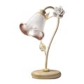 Lampa de Masa din Fier si Sticla cu Trandafir de Decor Ceramica - Siena