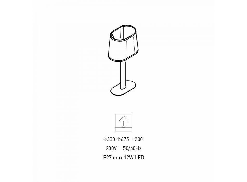 Lampă de masă din metal cu abajur din țesătură Made in Italy - Jump Viadurini