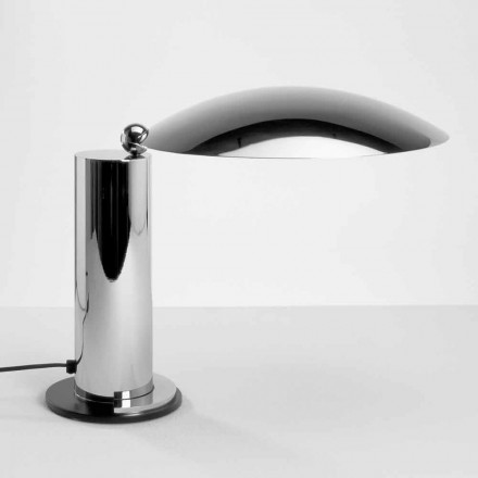 Lampă de masă în crom sau metal negru cu LED Fabricat în Italia - Orlando Viadurini