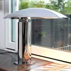 Lampă de masă în crom sau metal negru cu LED Fabricat în Italia - Orlando Viadurini