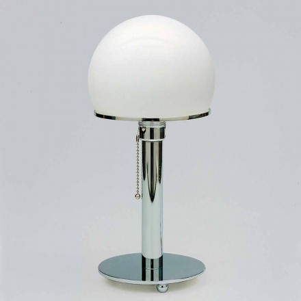 Lampă de masă în opalin cu structură cromată Made in Italy - Toronto Viadurini