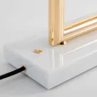 Lampă de masă din alamă și rășină cu bază de marmură Made in Italy - Quizza Viadurini