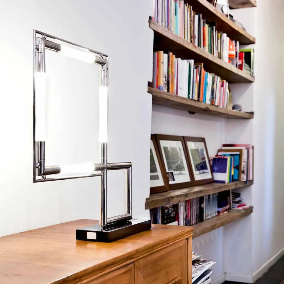 Lampă de masă din alamă și rășină cu bază de marmură Made in Italy - Quizza Viadurini