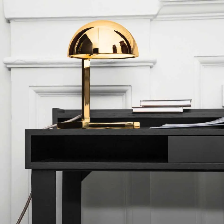 Lampă de masă din alamă cu finisaj auriu sau paladiu Fabricat în Italia - Adana Viadurini