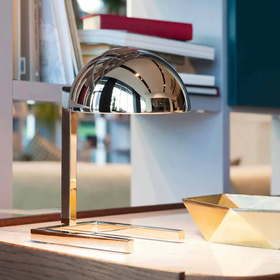 Lampă de masă din alamă cu finisaj auriu sau paladiu Fabricat în Italia - Adana Viadurini