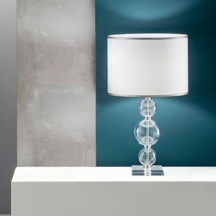 Lampă de masă din sticlă artizanală și metal în stil clasic - Mindful Viadurini