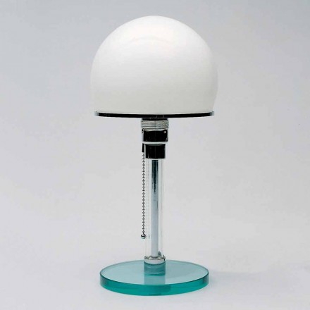 Lampă de masă din sticlă cu umbră opală Made in Italy - Dacca Viadurini