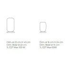 Lampa de masa din sticla suflata manual la Venetia 16 22 cm - bambus Viadurini