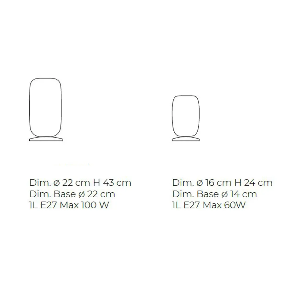 Lampa de masa din sticla suflata manual la Venetia 16 22 cm - bambus Viadurini