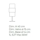 Lampa de masa din sticla suflata manual la Venetia si metal - Satomi Viadurini