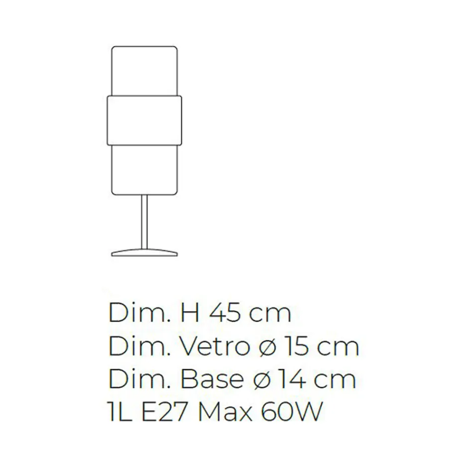 Lampa de masa din sticla suflata manual la Venetia si metal - Satomi Viadurini