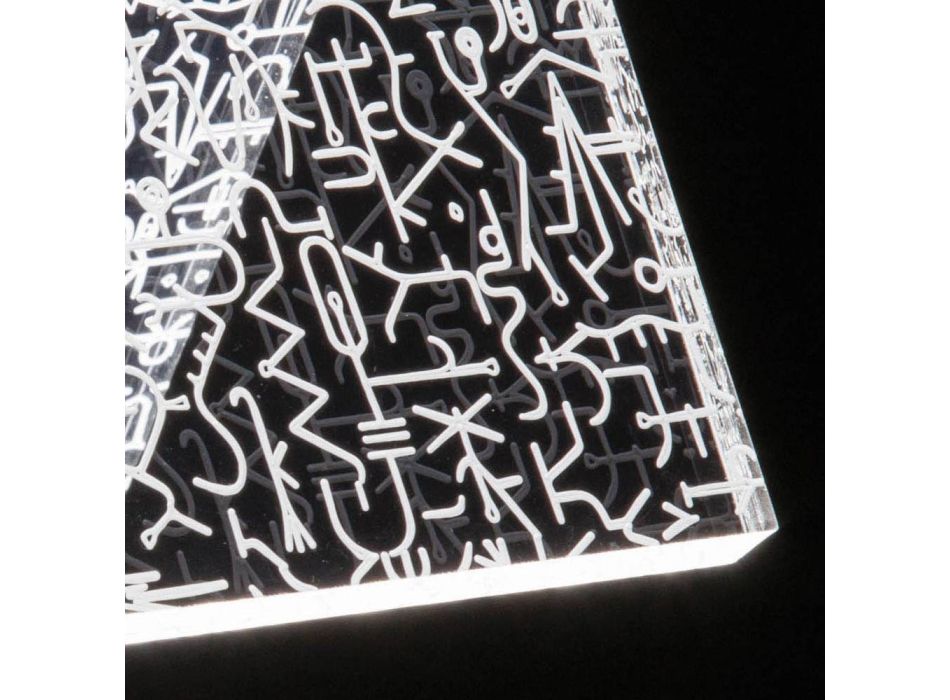 Lampă de masă Led Cristal Acrilic Pliat Laser Decor - Possett Viadurini