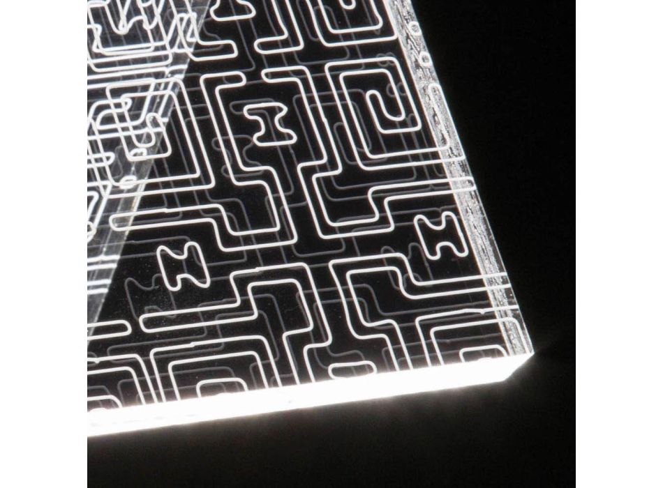 Lampă de masă Led Cristal Acrilic Pliat Laser Decor - Possett Viadurini