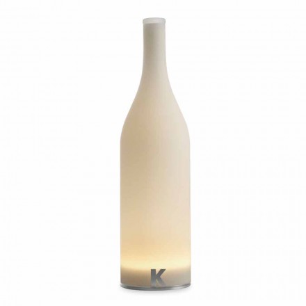 Lampă de masă cu LED din sticlă albă mată Design modern - Sticlă Viadurini