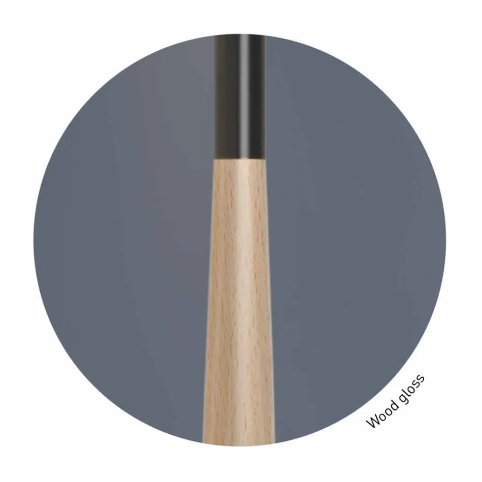 Lampă de masă modernă din metal, lemn și organza Made in Italy - Boom Viadurini