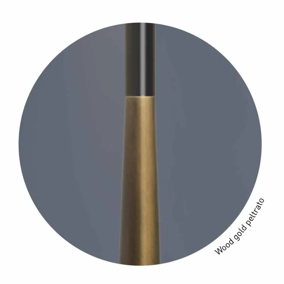 Lampă de masă modernă din metal, lemn și organza Made in Italy - Boom Viadurini