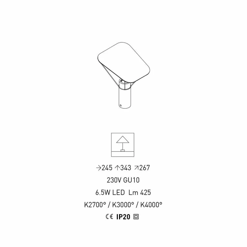 Lampă de masă modernă din rășină și bumbac alb Fabricat în Italia - Fiera Viadurini