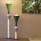 Lampa de masa Slide Carmen multicolora din aluminiu, fabricata in Italia Viadurini