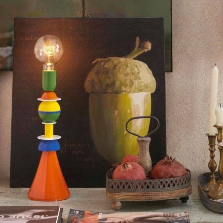 Lampă de masă multicoloră Slide Otello fabricată în Italia Viadurini