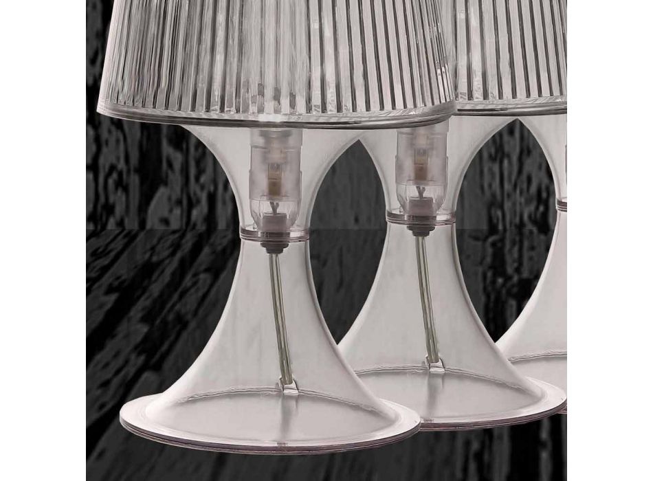 Lampă de masă transparentă din policarbonat fabricată în Italia Frosinone Viadurini